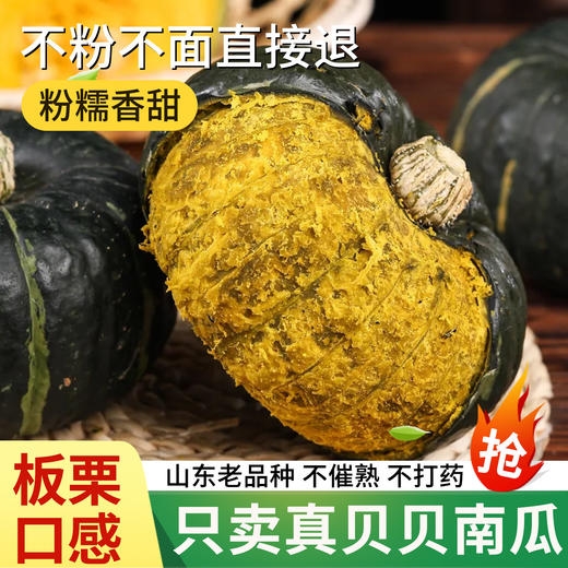 在菌屋 山东老品种贝贝南瓜5斤装 口感粉面 甜糯栗香 商品图0