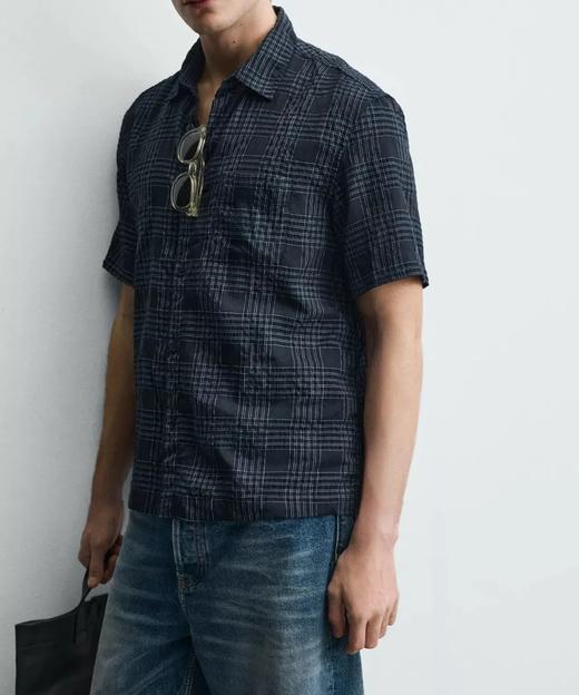 【gqwm-471】夏日男士百搭休闲复古格纹短袖衬衫！！ 商品图0