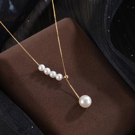 子佩集【瑶光女神】G18K珍珠惜王妃项链【MLKJXL008】4-7.5mm珠镀金多珠吊球2601