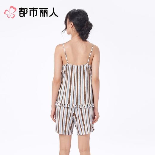 都市丽人睡衣女士睡衣家居服天丝棉睡衣女士棉质短袖套装有杯垫女装短袖短裤可外穿LHC2H4 商品图4