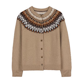 ESPRESSO费尔岛提花圆领开衫FWF101025E