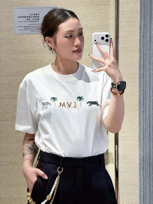 驴家 25ss椰树斑马绣花短袖T恤 男女同款（DY） 商品图3