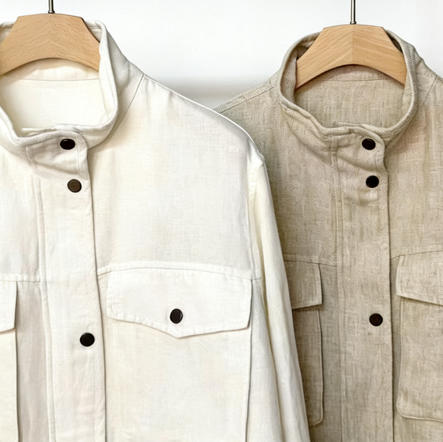 BC 雨露麻亚麻外套 白色 杏色自己备注号码颜色 商品图4