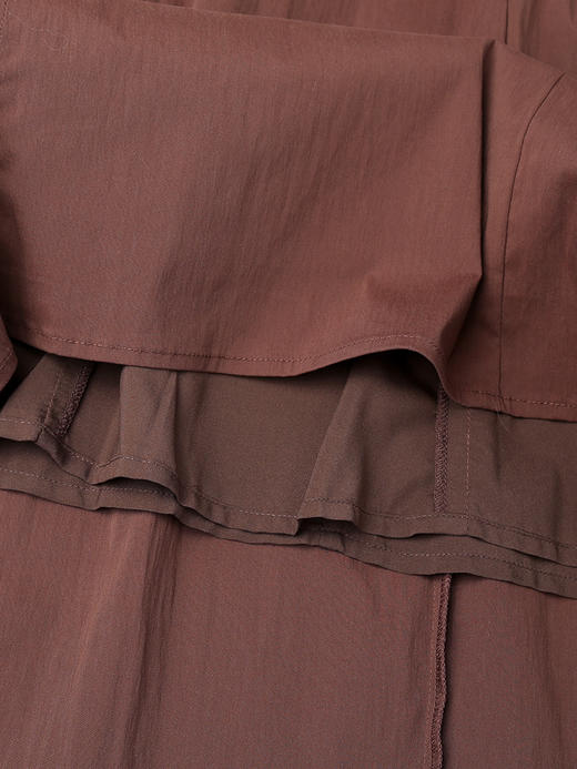 深咖色无袖背心连衣裙 收腰压褶 A 字大摆长裙 通勤复古显瘦中长裙 商品图6