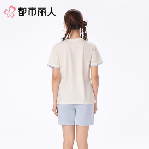都市丽人睡衣女士睡衣薄家居服睡衣女士棉质短袖套装有杯垫女装短袖短裤LHC2J7 商品图2