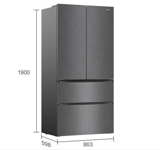 容声 冰箱 BCD-515W60FZGAK 515升  法式多门 嵌入式 风冷 变频 一级能效 LED显示  底部散热 电脑控温 钢化玻璃 玄墨锦 商品图2