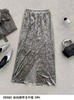 74BQ20501#丝绒后开叉半裙 商品缩略图2