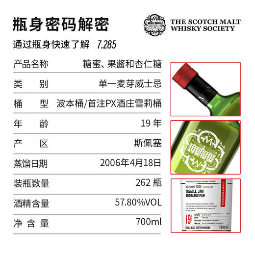 【SMWS】  7.285  糖蜜、果酱和杏仁糖 19年 单一麦芽 威士忌 商品图2