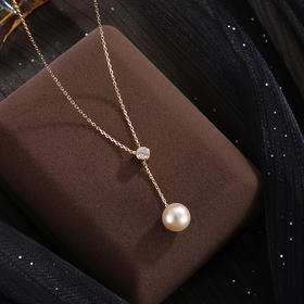 子佩集【暮光之遇】银S925珍珠惜王妃套链【HJYTL012】9.5mm珠镀金星点金色珠吊球2601