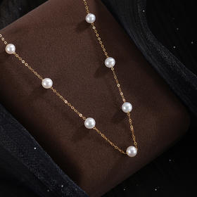 子佩集【露华曦光】G18K珍珠惜王妃项链【MLKJXL005】4.5mm珠镀金多珠2601