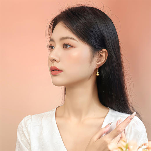 18K金葫芦耳钉精美耳环 女士礼物MEMORA诗普琳KEE02301(线上专供） 商品图1