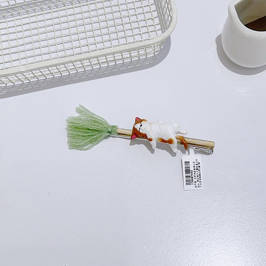 萌趣仿真猫咪扫把边夹发夹-纪念日百货门店同款170497435 商品图4