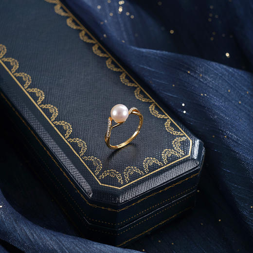 子佩集【风华律动】银S925珍珠惜王妃戒指【R1942】7mm珠镀金交织缠绕2601 商品图1