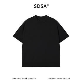 SDSA男装2026新款高贵轻奢老钱风肌理感纯色圆领短袖T恤百搭上衣