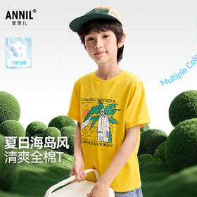 男童圆领短袖针织衫夏季新款安奈儿童装EB621698