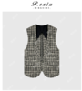 03-4潘依绣丁丁宠粉夏季新款V领无袖格子条纹薄款经典马甲背心W5518 商品缩略图0