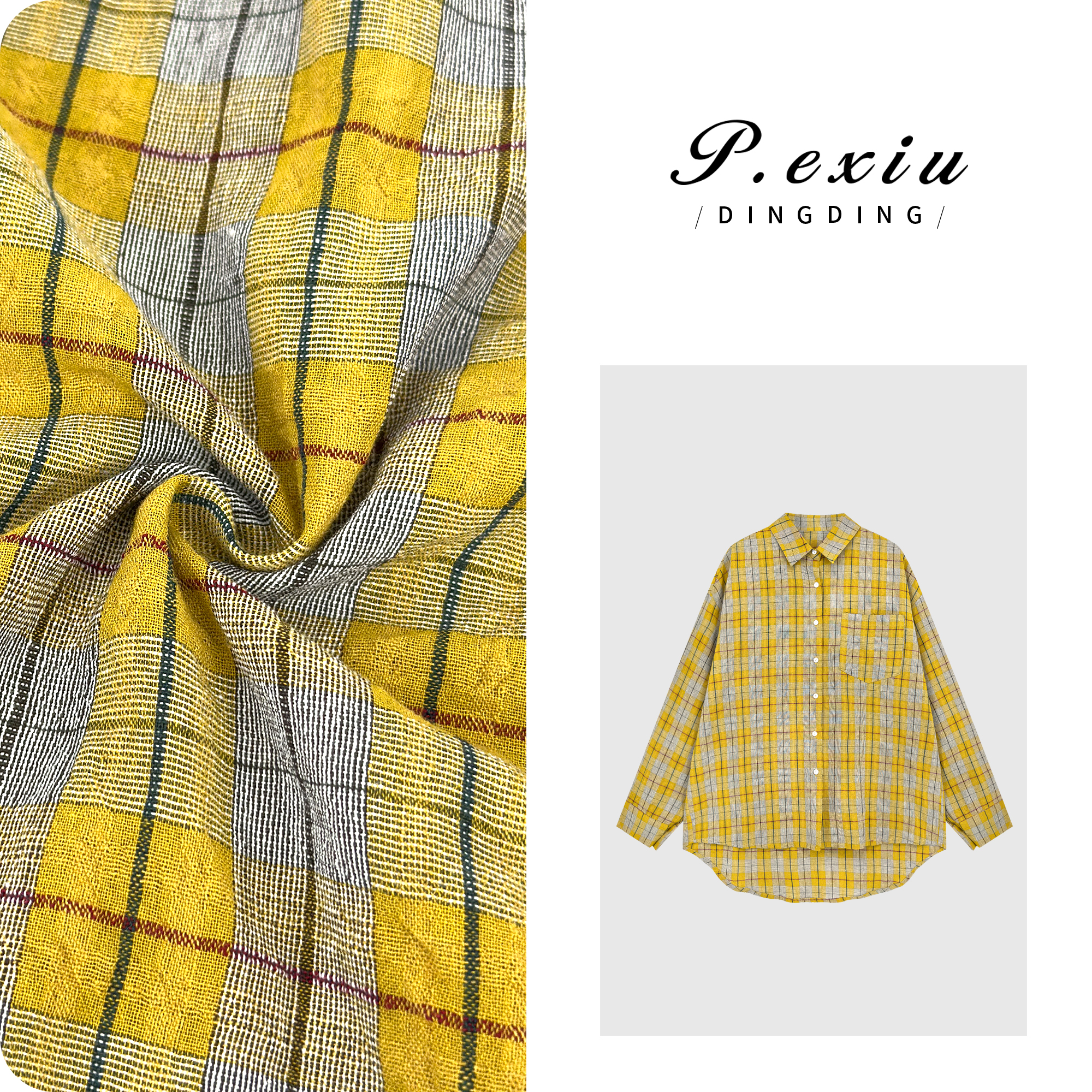 【暖阳格序】100棉撞色格纹松弛慵懒长袖衬衫 H2607