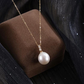 子佩集【晨曦之光‌】银S925珍珠惜王妃套链【MLTL015】11*12mm珠镀金吊球一字2601