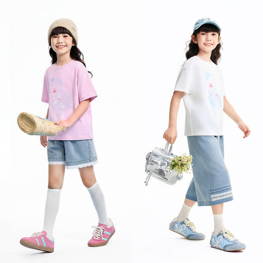 女童圆领短袖针织衫夏季新款安奈儿童装EG621638 商品图3