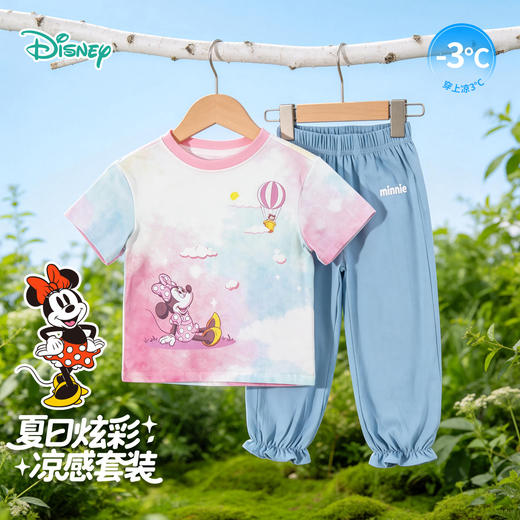 迪士尼缤纷夏日女童套装米奇短袖长裤套装ZD2FT045 商品图5