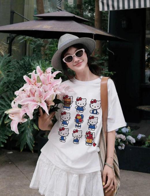 <曾小咸推荐>3.24 凯蒂猫印花纯棉短袖 日常89/件 前600单活动价69件 ！！【预售款，预计3-15天发货】 商品图6