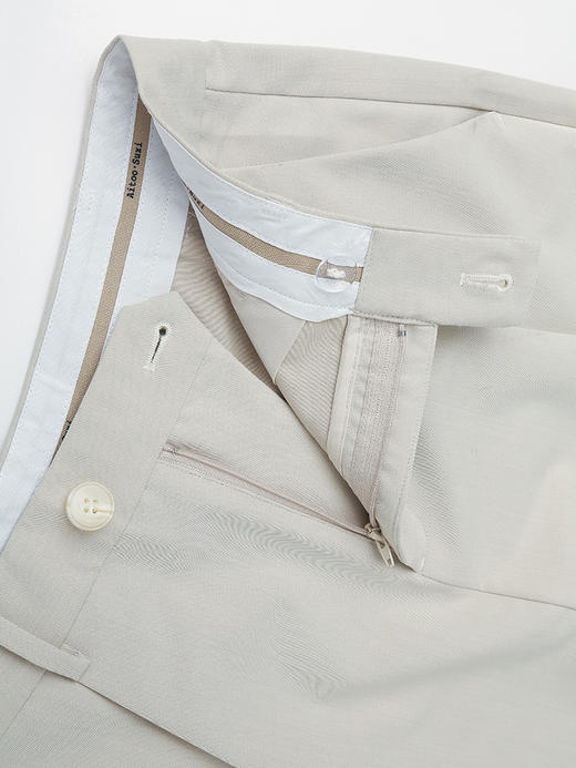 米白色高腰西装短裤女 压褶设计 A 字阔腿裤 通勤显瘦百搭休闲热裤 商品图3