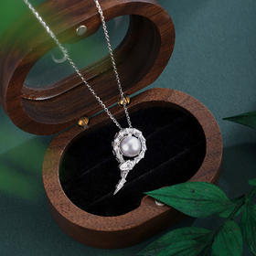 子佩集【许愿灵蛇】银S925珍珠惜王妃吊坠【XXDZ049】7mm珠衔尾蛇（不含链）2601