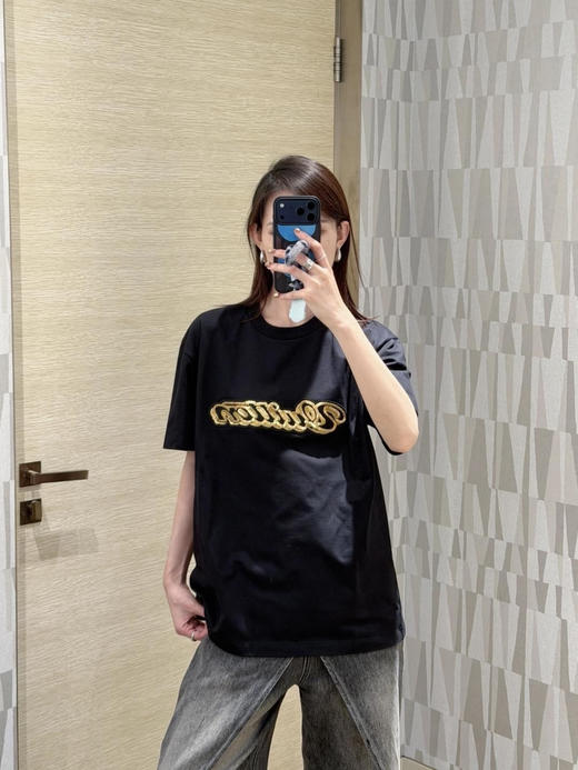 驴家 25ss亮片字母标识刺绣短袖T恤男女同款（DY） 商品图9