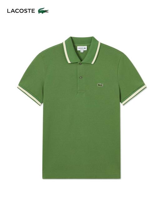 【9.5折】5楼法国鳄鱼春夏新款条纹饰边纯棉翻领Polo衫PH2743-98-02M吊牌价1090折后价1036 商品图0