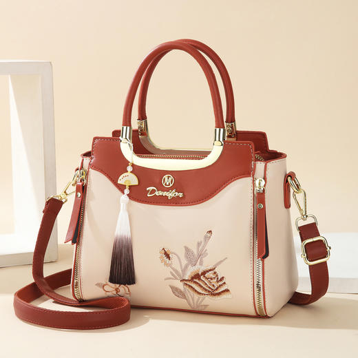 雀说 刺绣款国风包简约手提包斜挎包T7259 商品图1