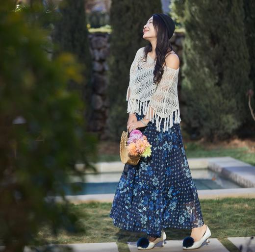 【林栖设计小店】手工系带|百搭多色温柔印花2026夏新款宽松吊带连衣裙1962187 商品图4