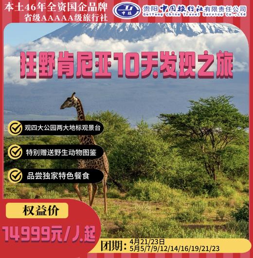 狂野肯尼亚10天发现之旅 商品图0