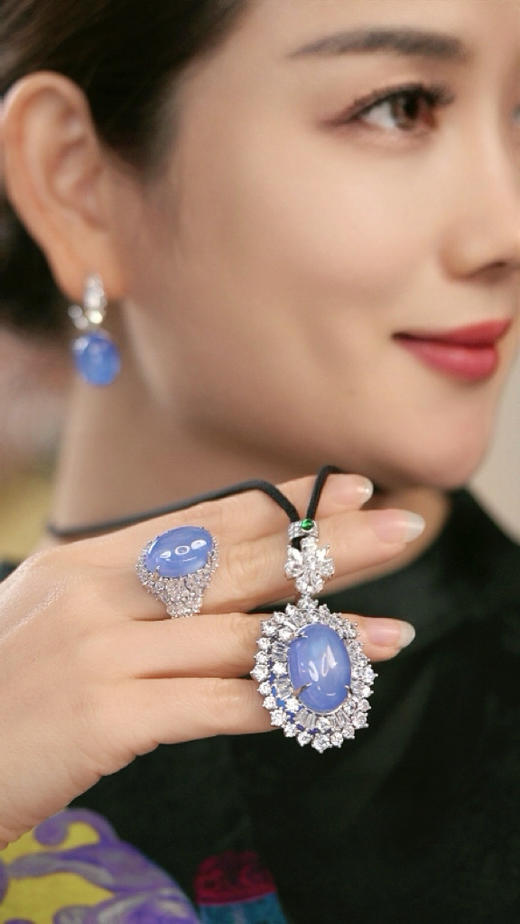 GAONAS  星光幻影 珍奢贵气蓝色蛋形耳环11743EB 商品图3