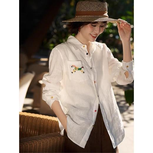 「又美又仙会呼吸」AVANN棉麻衬衫长袖短袖衬衫 商品图6