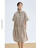 纸感棉系扣两穿工装连衣裙 商品缩略图3