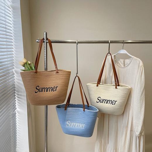 【草编包❗️大容量】夏季大容量包托特包手提包草编包女沙滩包单肩包通勤休闲包包。ya 商品图1