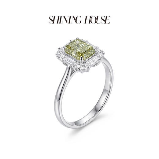 ShiningHouse[培育] 粉钻系列 18k金钻石戒指 垫形1克拉钻人工真钻人造钻石K金戒指时尚钻石戒指卓越匠心奢耀臻献【此商品不支持7天无理由退货退款】 商品图2