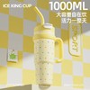 【1000ML❗️大容量冰霸杯】食品级不锈钢内胆，双饮口可吸可吨，长效保温保冷，带把手带吸管，健身通勤夏日神器，冰霸杯巨无霸大容量吸管保温杯高颜值手柄杯子L 商品缩略图1