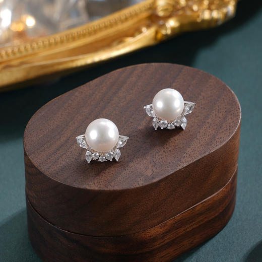子佩集【柔光月语】银S925珍珠惜王妃耳钉【MLEH023】9mm珠海星五角星2601 商品图0