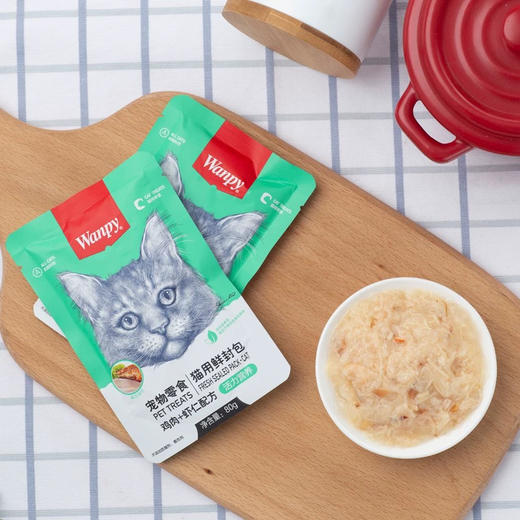 顽皮猫用活力营养鲜封包鸡肉配方蟹肉味80g 商品图1