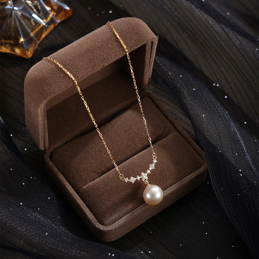 子佩集【银河记忆】银S925珍珠惜王妃套链【HJYTL009】9mm珠镀金双色一字2601 商品图3