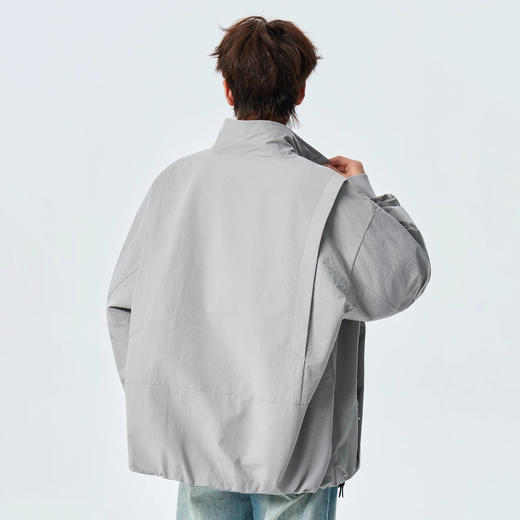 半身缘男装 春季纯色立领轻量化通勤夹克外套261112U01310234 商品图4