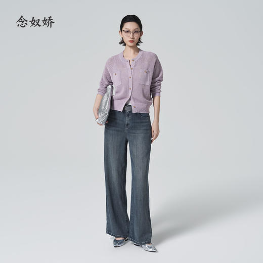 【商场同款】CNR6350 “ 温柔紫色镂空毛衫 ” 棉纱线打造 干爽舒适 好穿雅致 商品图5