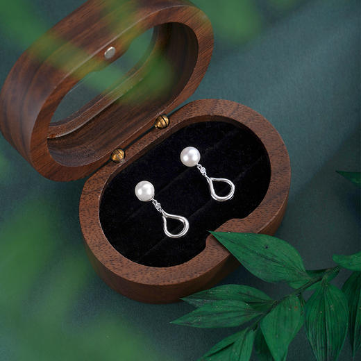 子佩集【白色芭蕾】银S925珍珠惜王妃耳钉【XXED017】6mm珠水滴2601 商品图1