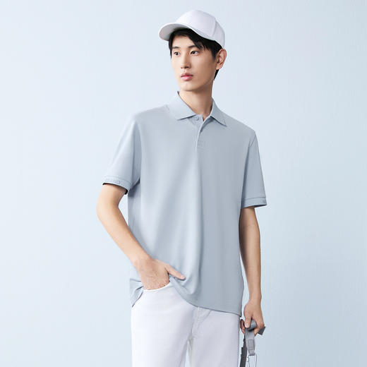 【冰糖玉/不变形领】柒牌男士短袖POLO衫2026夏季新款翻领商务 130T70540 商品图1
