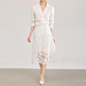 「高货wl」全新升级【铂金会员247/天猫329/差价82】(12302)洛诗琳法式优雅水溶花朵半身裙2026夏季气质通勤显瘦A字裙