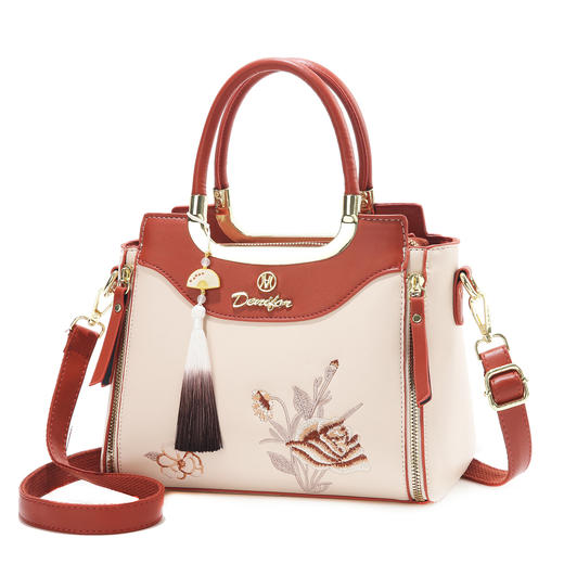 雀说 刺绣款国风包简约手提包斜挎包T7259 商品图4