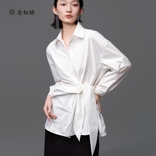 【商场同款】CNB6392 “ 白色围裹衬衫 ” 舒适与时髦并存 商品图0