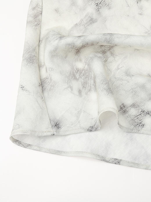 慵懒度假风水墨印花吊带长裙 垂坠感醋酸面料显瘦开叉连衣裙 商品图6