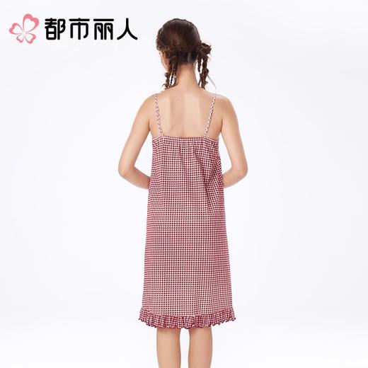 都市丽人睡衣女士睡衣薄家居服单面无尘棉睡衣女士无尘棉短袖裙有杯垫女装睡裙LHC6B1 商品图2